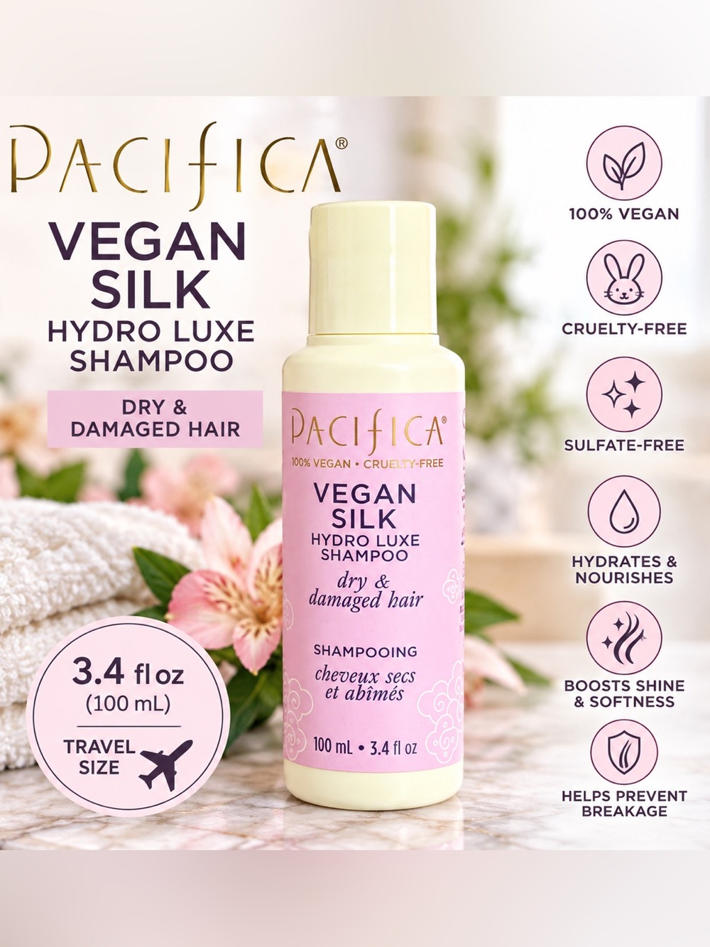 Pacifica Vegan Silk Hydro Luxe Shampoo Travel Size